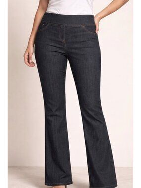 NWT Contrast Pull On Bootcut Flattering Jeans Dark Wash Size 22